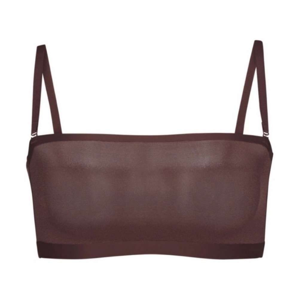 NEW Skims Sheer Sculpt Bandeau Bra in Cocoa Brown XL